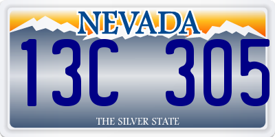 NV license plate 13C305