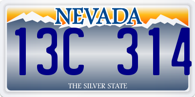 NV license plate 13C314