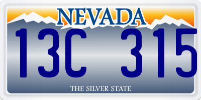 NV license plate 13C315