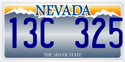 NV license plate 13C325