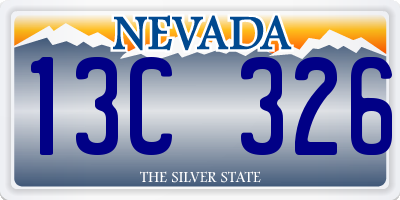 NV license plate 13C326