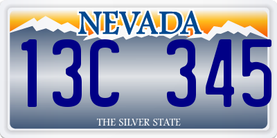 NV license plate 13C345