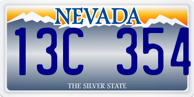NV license plate 13C354