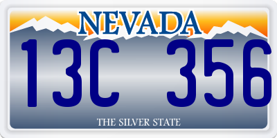 NV license plate 13C356