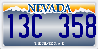 NV license plate 13C358