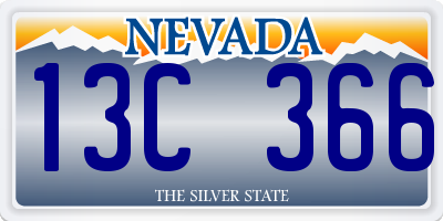 NV license plate 13C366