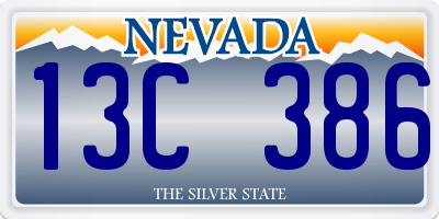 NV license plate 13C386