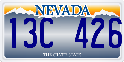 NV license plate 13C426