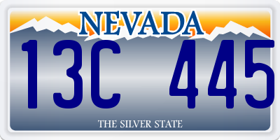 NV license plate 13C445