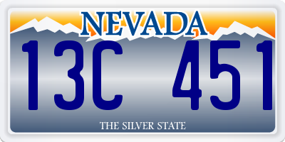 NV license plate 13C451