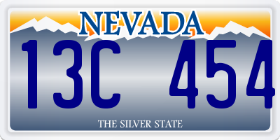 NV license plate 13C454