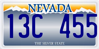 NV license plate 13C455