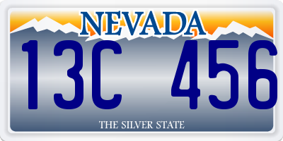 NV license plate 13C456