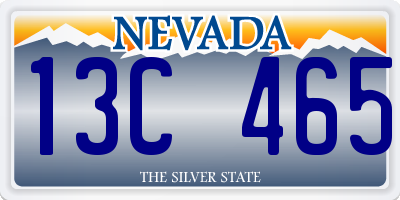 NV license plate 13C465