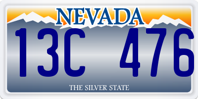 NV license plate 13C476