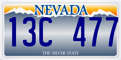 NV license plate 13C477