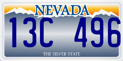 NV license plate 13C496
