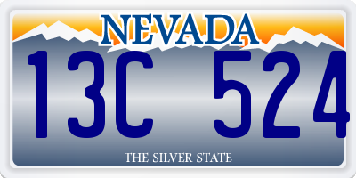 NV license plate 13C524