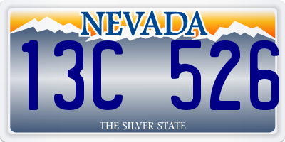 NV license plate 13C526