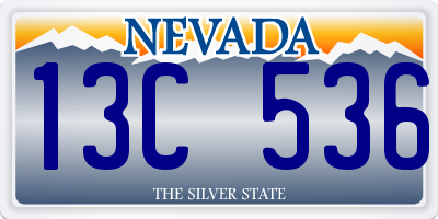 NV license plate 13C536