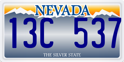 NV license plate 13C537