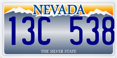 NV license plate 13C538