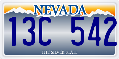 NV license plate 13C542