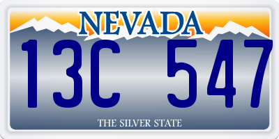 NV license plate 13C547