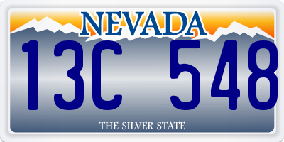 NV license plate 13C548