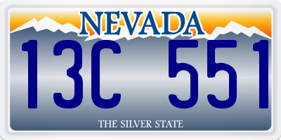 NV license plate 13C551