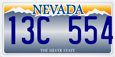 NV license plate 13C554