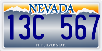 NV license plate 13C567