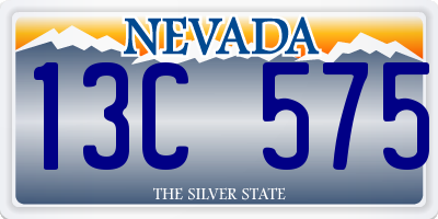 NV license plate 13C575