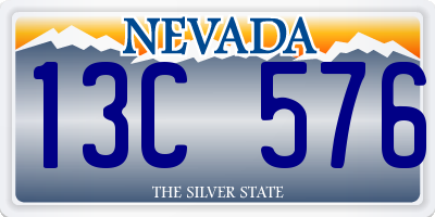 NV license plate 13C576