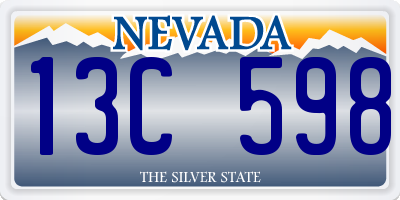 NV license plate 13C598