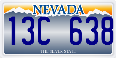 NV license plate 13C638
