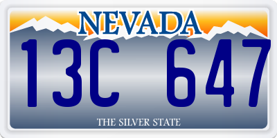 NV license plate 13C647