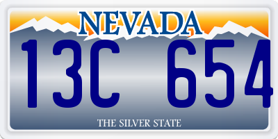 NV license plate 13C654