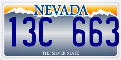 NV license plate 13C663