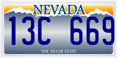 NV license plate 13C669