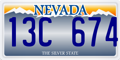 NV license plate 13C674