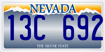 NV license plate 13C692