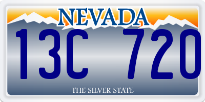 NV license plate 13C720