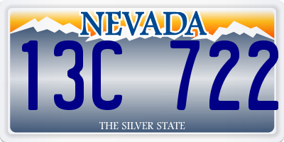 NV license plate 13C722