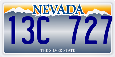 NV license plate 13C727