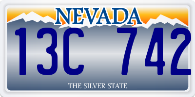 NV license plate 13C742
