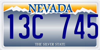 NV license plate 13C745