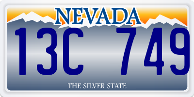 NV license plate 13C749