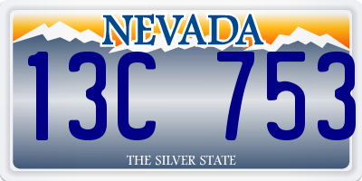 NV license plate 13C753