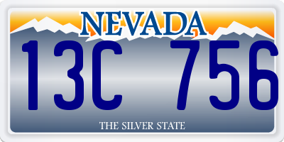 NV license plate 13C756